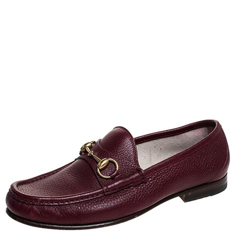 gucci burgundy loafers horsebit on jeans|GUCCI Horsebit Leather Loafers for Men .